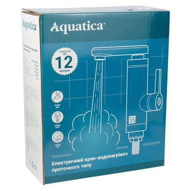 Фотографія Кран-водонагрівач проточний Aquatica LZ-6A211W 3 кВт для раковини гусак вигнутий довгий настінний