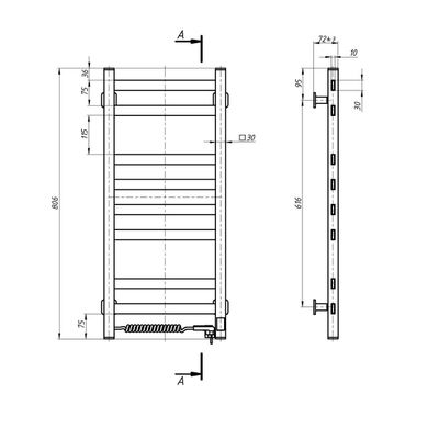 Фотографія Рушникосушка Navin Авангард 360х800 Sensor (12-028153-3680)