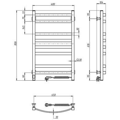 Рушникосушка Navin Avalon 480х800 Sensor (12-103053-4880)