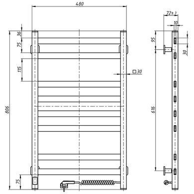 Полотенцесушитель Navin Авангард 480х800 Sensor (12-028053-4880)