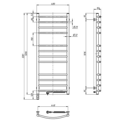 Фотографія Рушникосушка Navin Камелія 480х1200 Sensor (12-207033-4812)