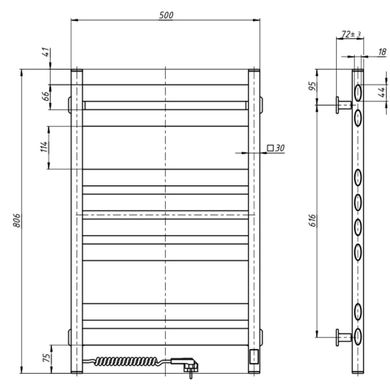 Полотенцесушитель Navin Ellipse 500х800 Sensor (12-245153-5080) фото