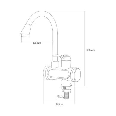 Фотографія Кран-водонагрівач проточний Aquatica JZ-6B141W 3 кВт для кухні гусак вухо на гайці