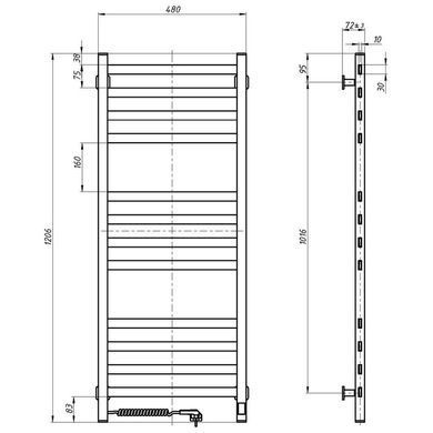 Полотенцесушитель Navin Авангард 480х1200 Sensor (10-028053-4812)