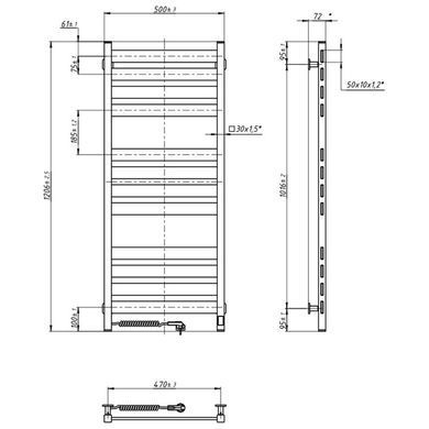 Полотенцесушитель Navin Largo 500х1200 Sensor (12-244153-5012)