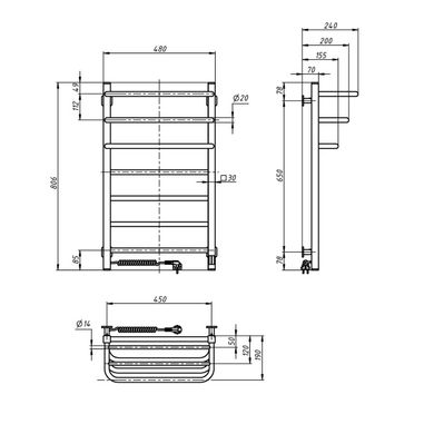 Полотенцесушитель Navin Fortis 480х800 Sensor, левый (10-053153-4880) фото