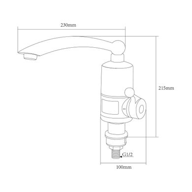 Кран-водонагреватель проточный Aquatica NZ-6B242W 3 кВт для кухни гусак прямой на гайке с дисплеем фото