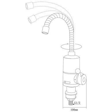 Кран-водонагреватель проточный Aquatica NZ-6B312W 3 кВт для кухни гусак гофрированный на гайке