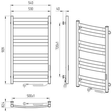 Рушникосушка Laris Зебра Атлант ЧФ(Ч) 8 500х900 R3 (73207621)