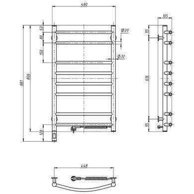 Полотенцесушитель Navin Камелия 480х800 Sensor (12-007033-4880)