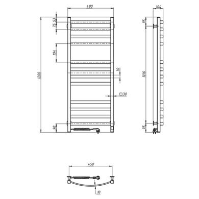 Фотографія Рушникосушка Navin Avalon 480х1200 Sensor (12-203153-4812)