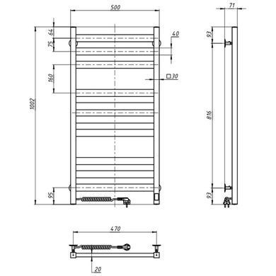 Полотенцесушитель Navin Ellipse 500х1000 Sensor (10-045153-5010)