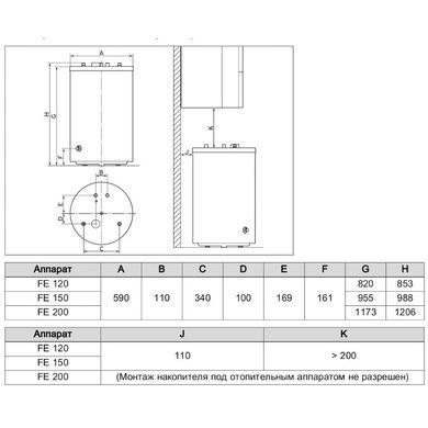 Бойлер косвенного нагрева Protherm FE 150/6 BM