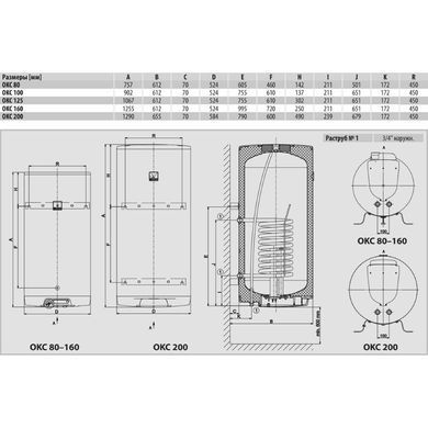 Комбинированный водонагреватель Drazice OKC 125/1 m2