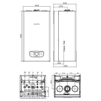 Газовый котел Innovita Kaldaia 24/30 NG + комплект дымохода (25903)