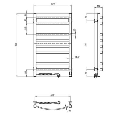 Полотенцесушитель Navin Avalon 480х800 Sensor (12-203153-4880) фото