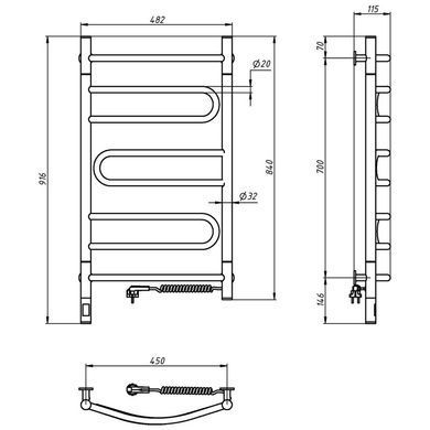 Полотенцесушитель Navin Пируэт 480х800 Sensor (12-021033-4880)