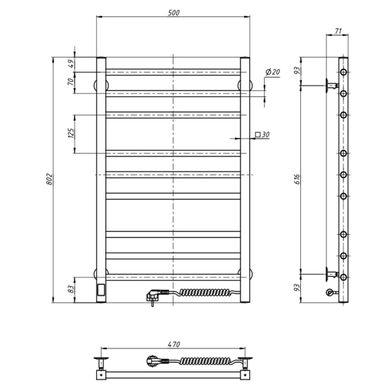 Фотографія Рушникосушка Navin Класик Квадро 500х800 Sensor (10-016053-5080)