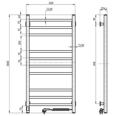 Полотенцесушитель Navin Loft 500х1000 Sensor (12-143053-5010)