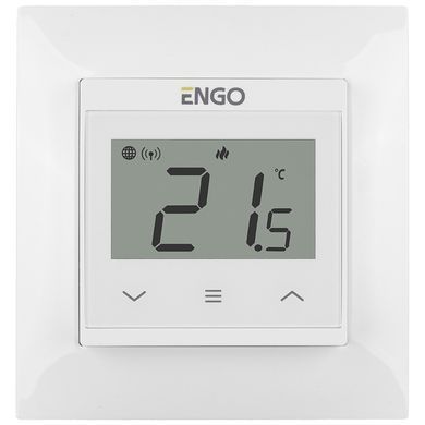 Интернет-терморегулятор Wi-Fi Engo Controls E55-W для встраиваемого монтажа под рамку 55x55, 230В, белый