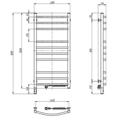 Полотенцесушитель Navin Камелия 480х1000 Sensor (12-207033-4810)