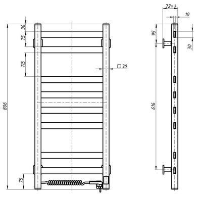 Полотенцесушитель Navin Авангард 360х800 Sensor (10-028153-3680)