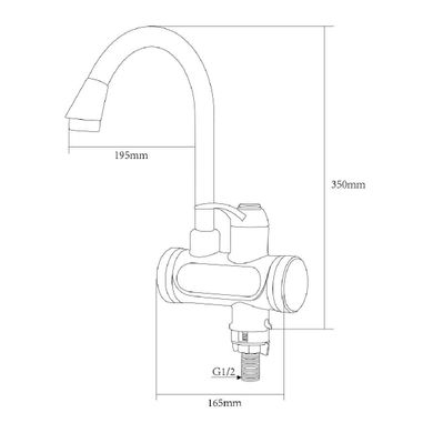 Фотографія Кран-водонагрівач проточний Aquatica LZ-6B111W 3 кВт для кухні гусак вухо на гайці
