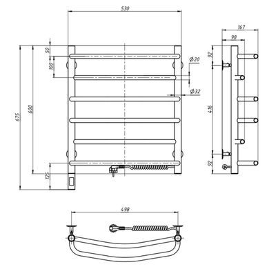 Полотенцесушитель Navin Омега 530х600 Sensor (10-015033-5360) фото