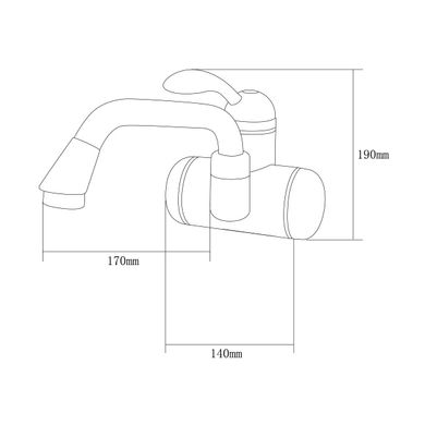 Кран-водонагреватель проточный Aquatica LZ-6A211W 3 кВт для раковины гусак изогнутый длинный настенный фото