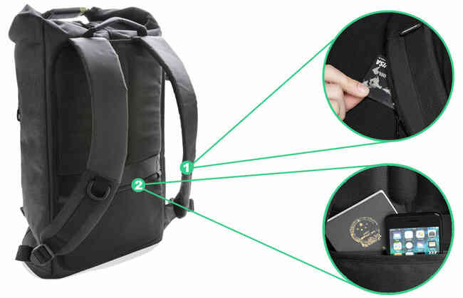 Рюкзак антивор XD Design Bobby Urban Lite Grey - карманы, оснащенные RFID-защитой