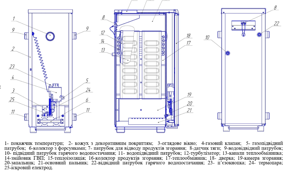 Схема газового котла ATON Atmo 25EM