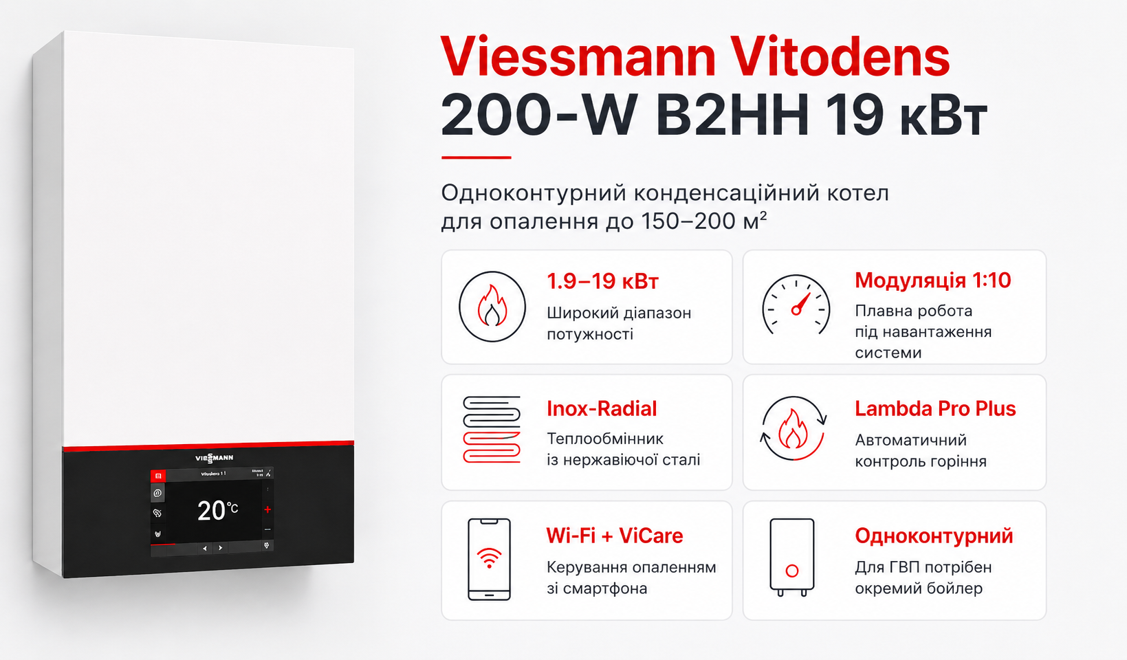 Огляд газового котла Viessmann Vitodens 200-W B2HH 19 кВт (Z029677)