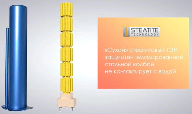 СУХОЙ стеатитовый ТЭН в бойлере Atlantic Steatite Ego VM 080 D400-1-BC