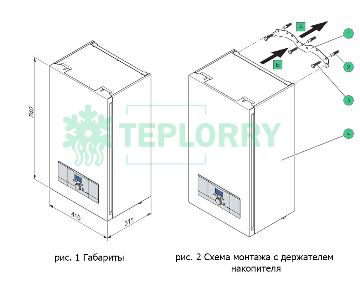 Габарити електричного котла Vaillant eloBLOCK VE24 R13